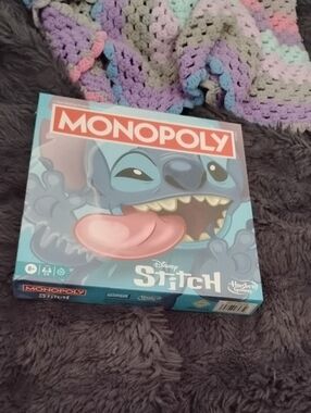 Parker Monopoly Disney Stitch Board Game - Blue, Pink, Teal